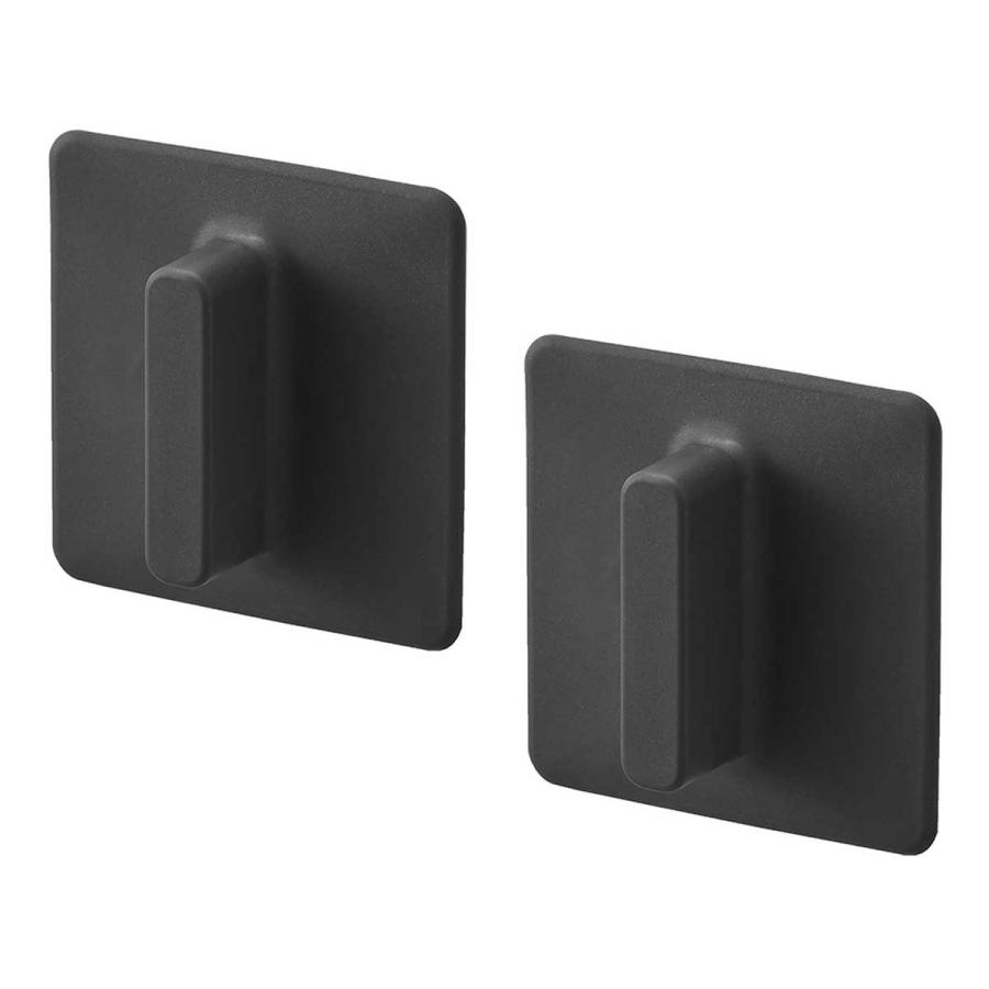 ガラス扉取っ手 tower タワー シリコーン吸着ガラス戸取っ手 2個組 シリコン製 ガラス戸引き手 山崎実業 正規品 10670 ブラック | tower | 01