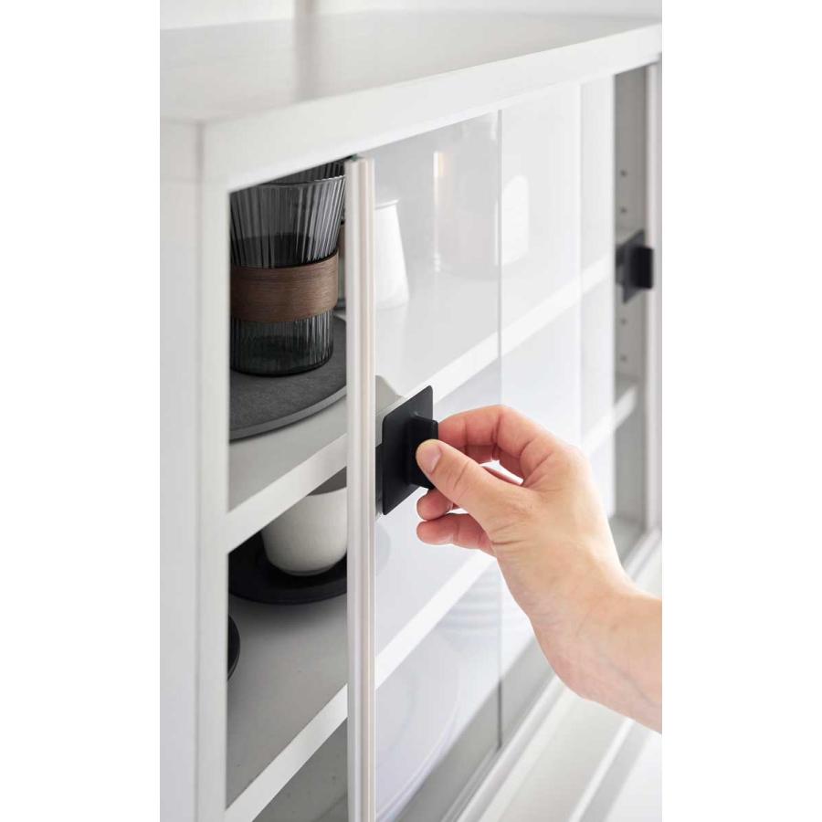 ガラス扉取っ手 tower タワー シリコーン吸着ガラス戸取っ手 2個組 シリコン製 ガラス戸引き手 山崎実業 正規品 10670 ブラック | tower | 02