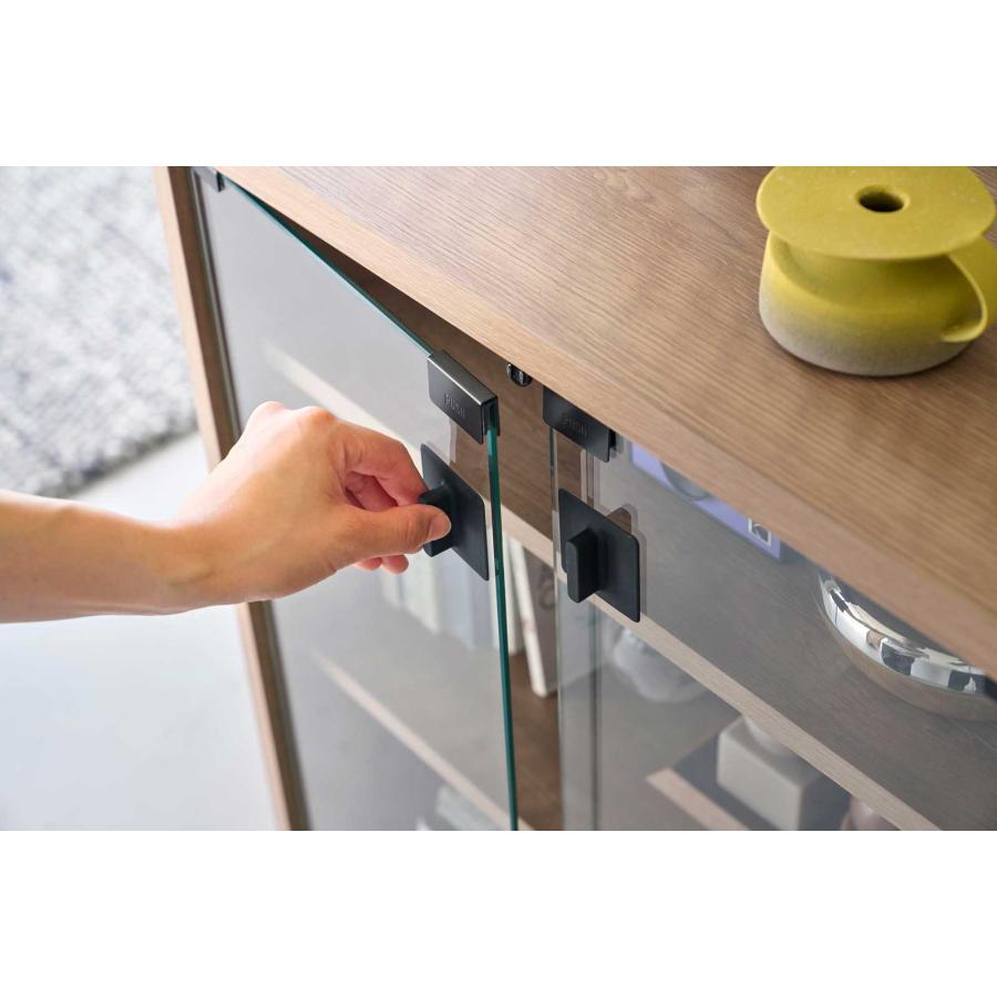 ガラス扉取っ手 tower タワー シリコーン吸着ガラス戸取っ手 2個組 シリコン製 ガラス戸引き手 山崎実業 正規品 10670 ブラック | tower | 04