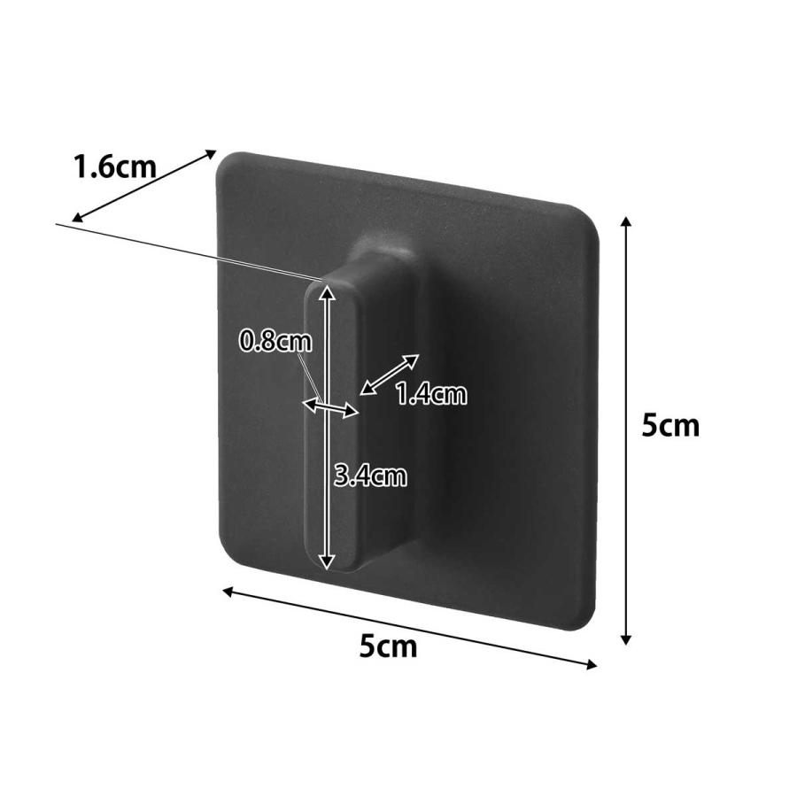 ガラス扉取っ手 tower タワー シリコーン吸着ガラス戸取っ手 2個組 シリコン製 ガラス戸引き手 山崎実業 正規品 10670 ブラック | tower | 06
