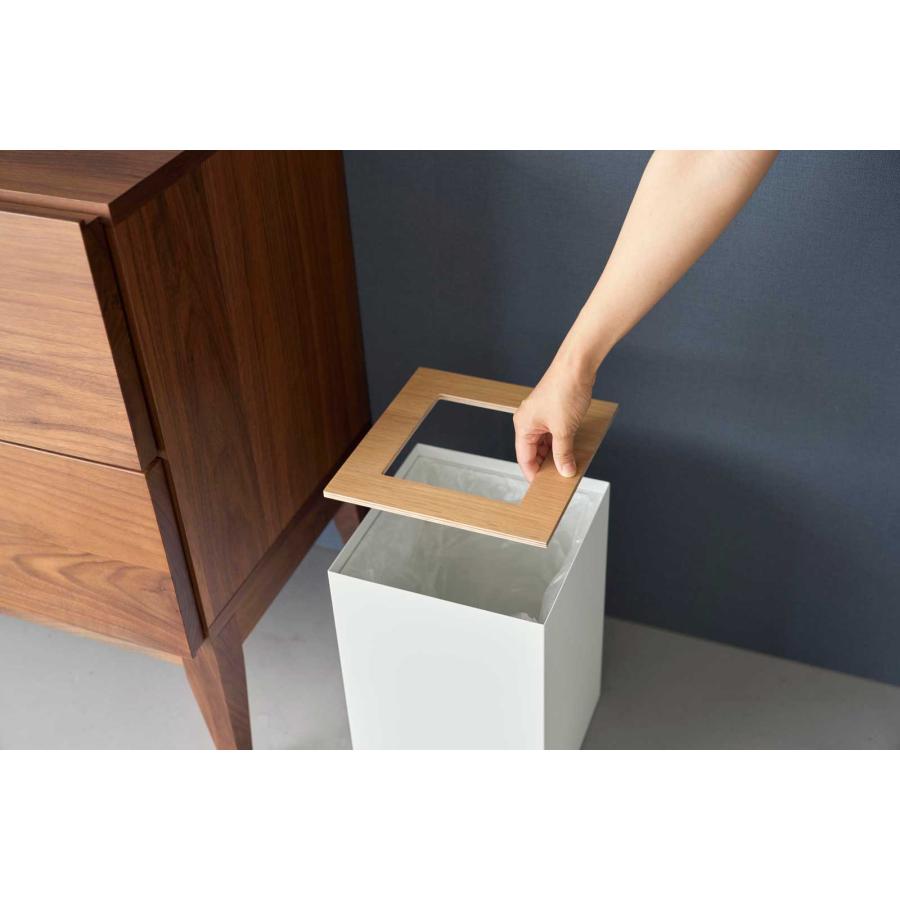 ゴミ箱 RIN リン トラッシュカン 角型 14L リビング 寝室 書斎 ダストボックス ごみ箱 山崎実業 正規品 10595 ナチュラル | 山崎実業 | 02