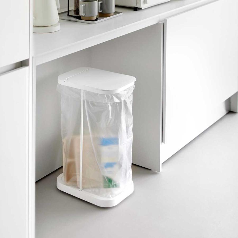 ゴミ箱 LUCE ルーチェ キャスター付き分別ゴミ袋ホルダー キッチン 分別 蓋付き ふた付き ダストボックス ごみ箱 山崎実業 10565 ホワイト | 山崎実業
