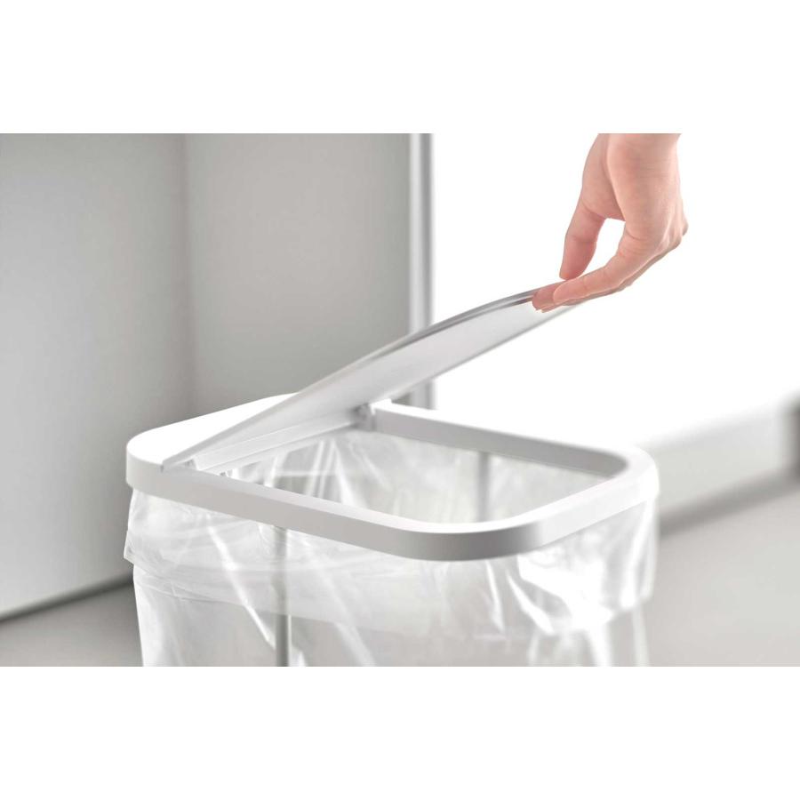 ゴミ箱 LUCE ルーチェ キャスター付き分別ゴミ袋ホルダー キッチン 分別 蓋付き ふた付き ダストボックス ごみ箱 山崎実業 10565 ホワイト | 山崎実業 | 04