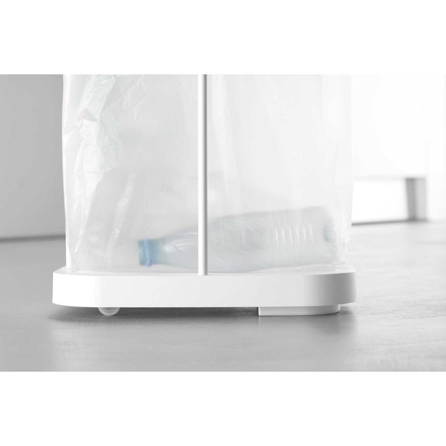 ゴミ箱 LUCE ルーチェ キャスター付き分別ゴミ袋ホルダー キッチン 分別 蓋付き ふた付き ダストボックス ごみ箱 山崎実業 10565 ホワイト | 山崎実業 | 05