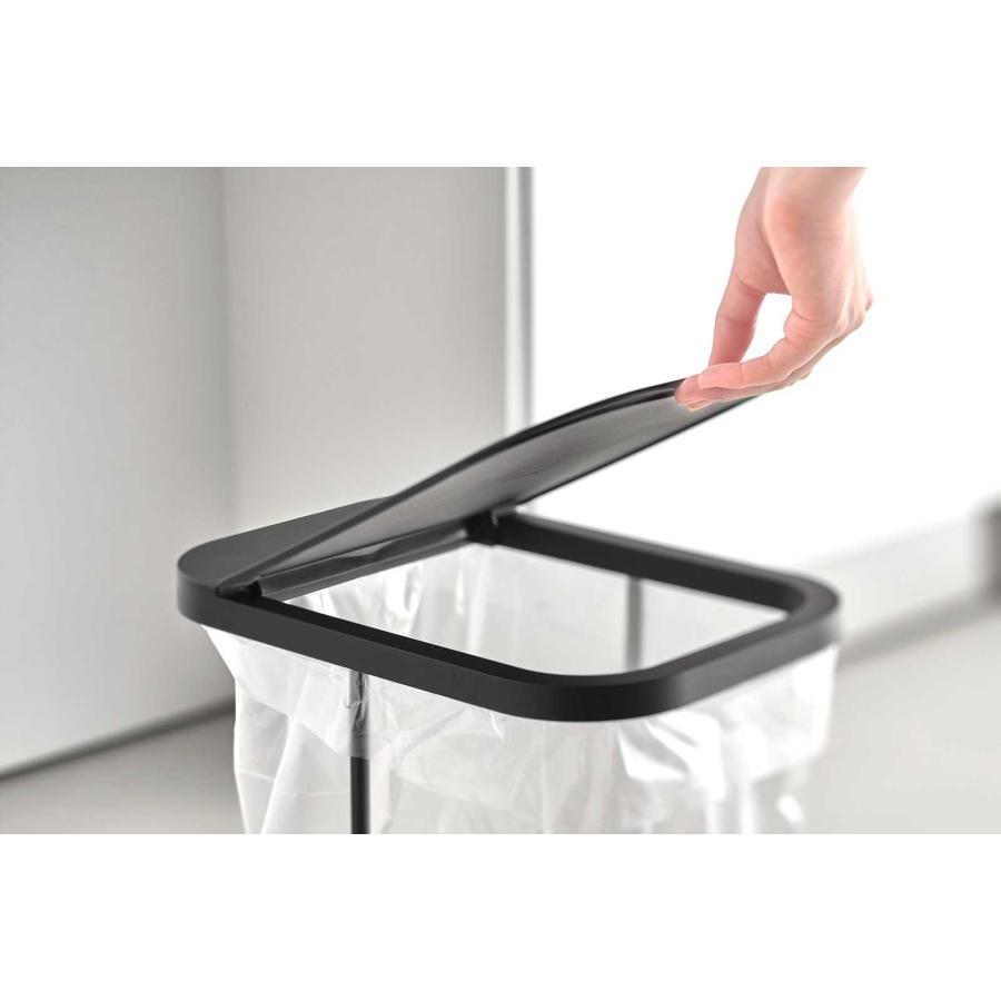 ゴミ箱 LUCE ルーチェ キャスター付き分別ゴミ袋ホルダー キッチン 分別 蓋付き ふた付き ダストボックス ごみ箱 山崎実業 10566 ブラック | 山崎実業 | 04