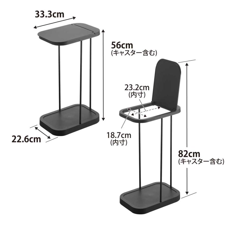 ゴミ箱 LUCE ルーチェ キャスター付き分別ゴミ袋ホルダー キッチン 分別 蓋付き ふた付き ダストボックス ごみ箱 山崎実業 10566 ブラック | 山崎実業 | 08