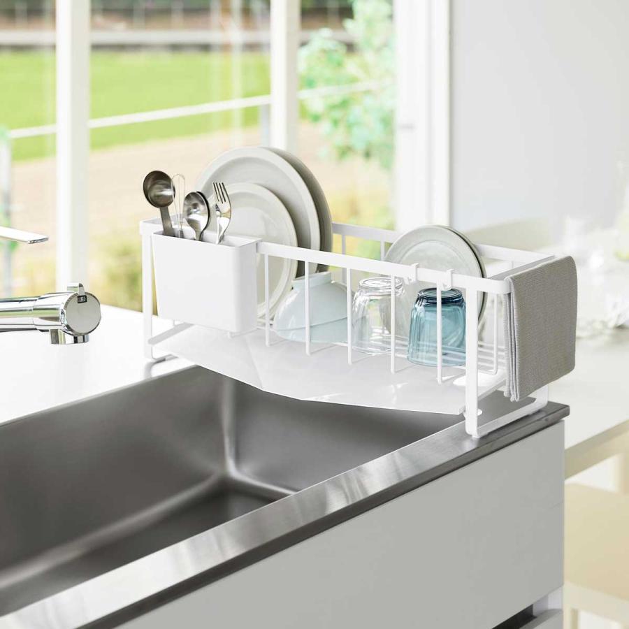 水切りかご tower タワー 水切れの良いスリム水切りワイヤーバスケット ステンレス製  水切りカゴ 水切りラック 山崎実業 正規品 10701 ホワイト | tower