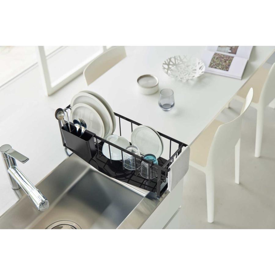 水切りかご tower タワー 水切れの良いスリム水切りワイヤーバスケット ステンレス製  水切りカゴ 水切りラック 山崎実業 正規品 10702 ブラック | tower | 05