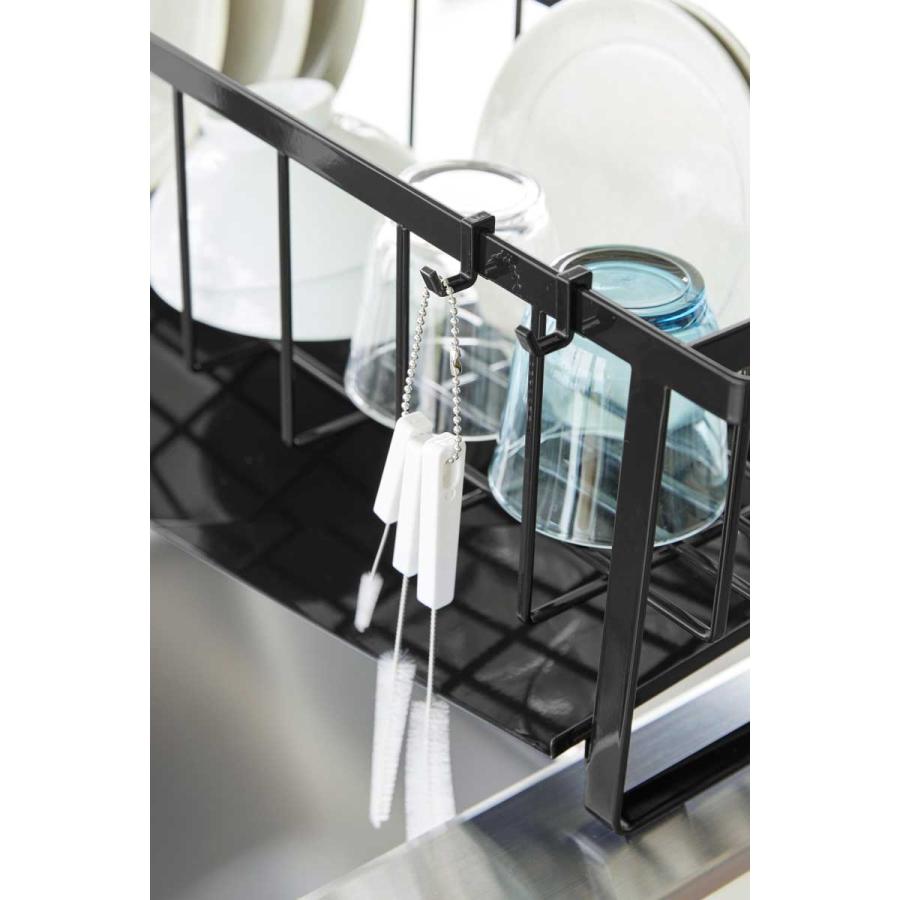 水切りかご tower タワー 水切れの良いスリム水切りワイヤーバスケット ステンレス製  水切りカゴ 水切りラック 山崎実業 正規品 10702 ブラック | tower | 06