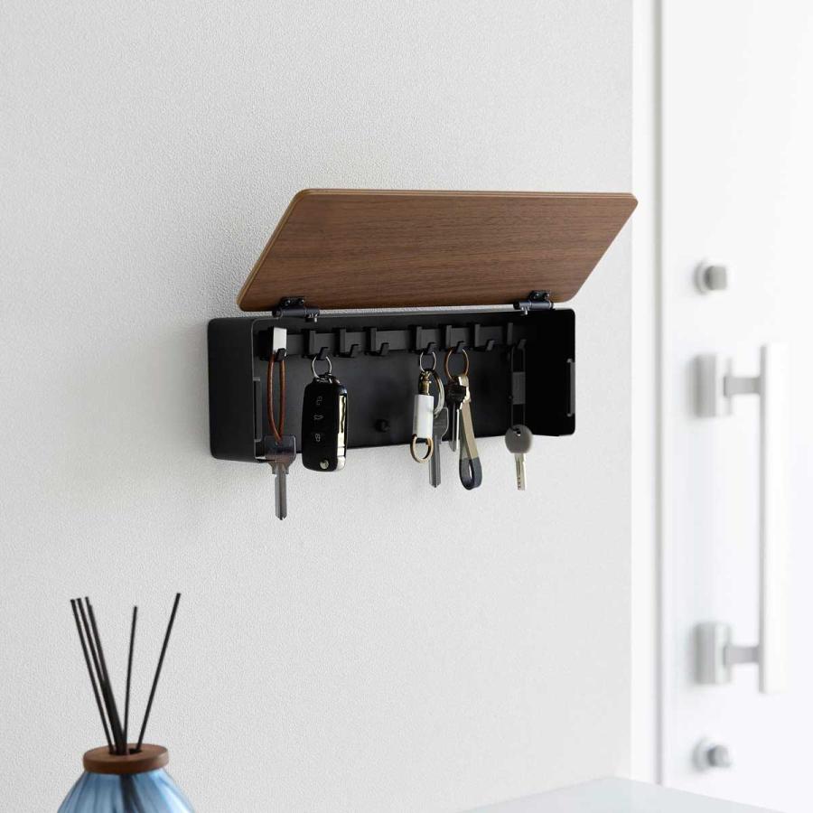 キーハンガー RIN リン 壁付けキーフック ロング 玄関収納 石こうボードピン キーボックス 山崎実業 正規品 10608 ブラウン | 山崎実業