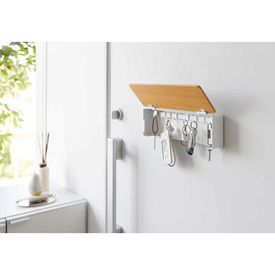 キーハンガー RIN リン マグネットキーフック ロング 玄関収納 マグネット取り付け キーボックス 山崎実業 正規品 10607 ナチュラル | 山崎実業 | 03