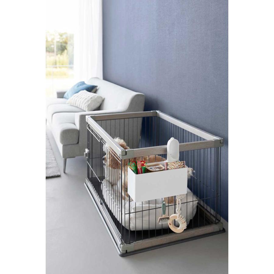 ペット用品 nooks ヌークス ペットケージに取り付けるバスケット L かご カゴ 犬用 猫用 山崎実業 正規品 10458 ホワイト | 山崎実業 | 02