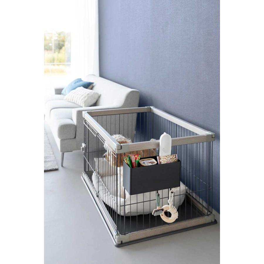 ペット用品 nooks ヌークス ペットケージに取り付けるバスケット L かご カゴ 犬用 猫用 山崎実業 正規品 10459 ブラック | 山崎実業 | 02