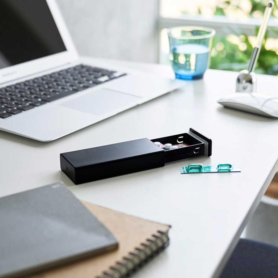 ピルケース tower タワー 密閉スリムピルケース スリム 携帯用 薬ケース 山崎実業 正規品 10663 ブラック | tower