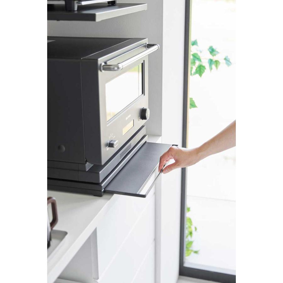 キッチン家電ラック tower タワー スライドテーブル付きキッチン家電下ラック 2段 2段式 省スペース 電子レンジ トースター 山崎実業 正規品 10653 ブラック | tower | 04