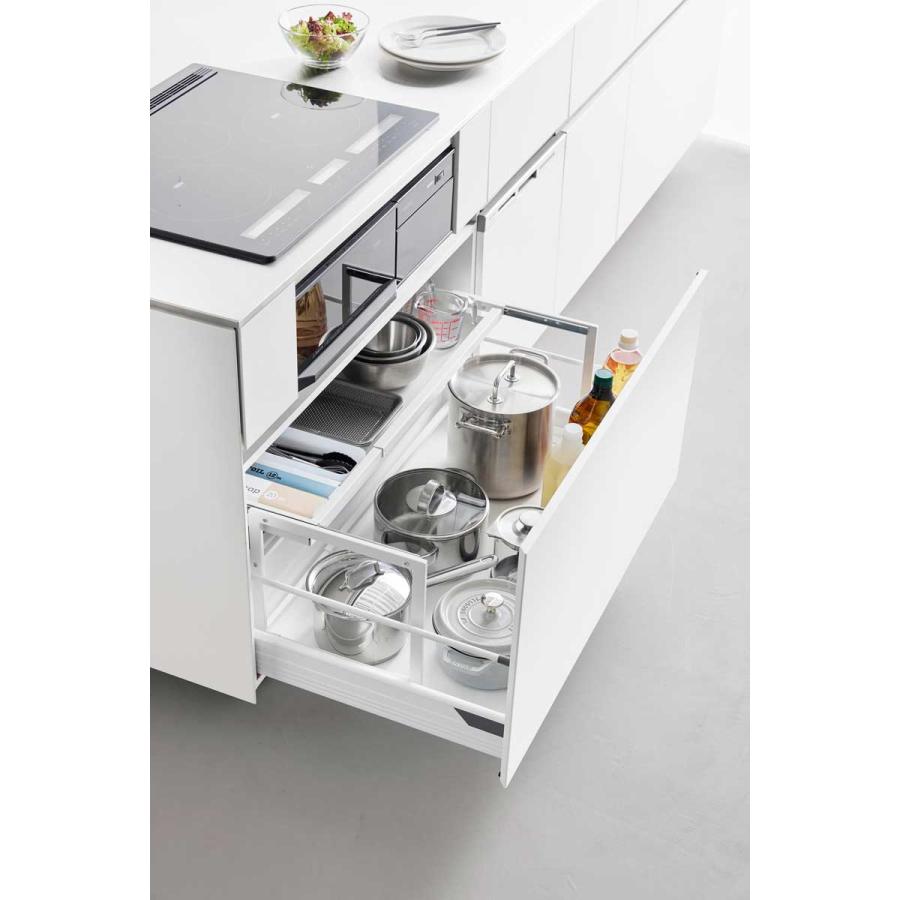 シンク下収納 tower タワー シンク下引き出し幅伸縮スライドラック D30 スチール製 シンク下ラック キッチン収納 山崎実業 正規品 10356 ホワイト | tower | 04
