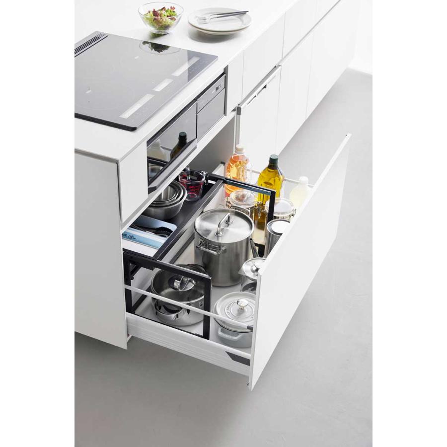 シンク下収納 tower タワー シンク下引き出し幅伸縮スライドラック D30 スチール製 シンク下ラック キッチン収納 山崎実業 正規品 10357 ブラック | tower | 02