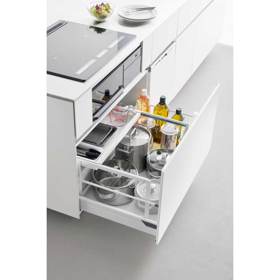 シンク下収納 tower タワー シンク下引き出し幅伸縮スライドラック D40 スチール製 シンク下ラック キッチン収納 山崎実業 正規品 10358 ホワイト | tower | 02