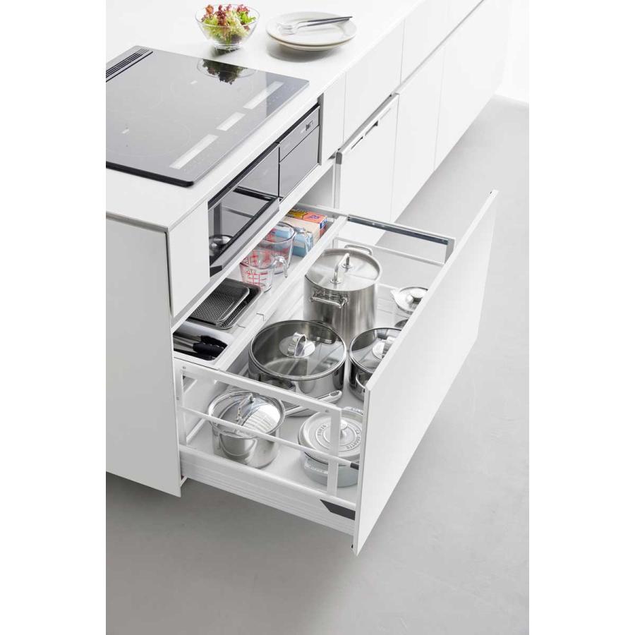 シンク下収納 tower タワー シンク下引き出し幅伸縮スライドラック D40 スチール製 シンク下ラック キッチン収納 山崎実業 正規品 10358 ホワイト | tower | 04