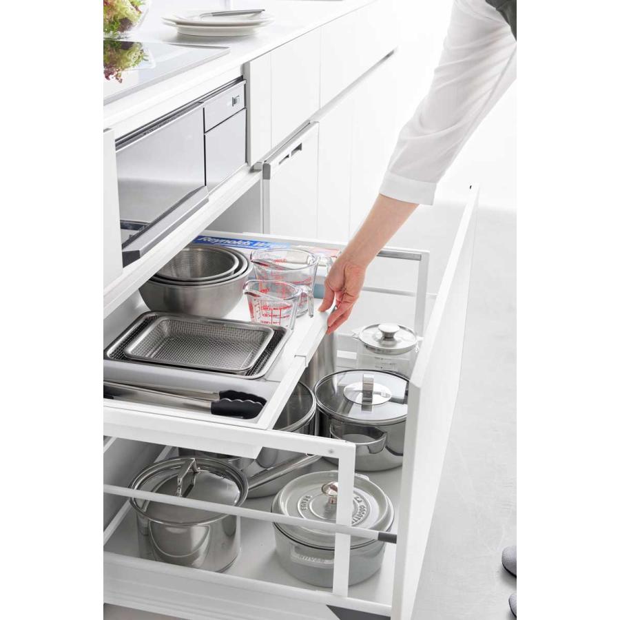 シンク下収納 tower タワー シンク下引き出し幅伸縮スライドラック D40 スチール製 シンク下ラック キッチン収納 山崎実業 正規品 10358 ホワイト | tower | 05