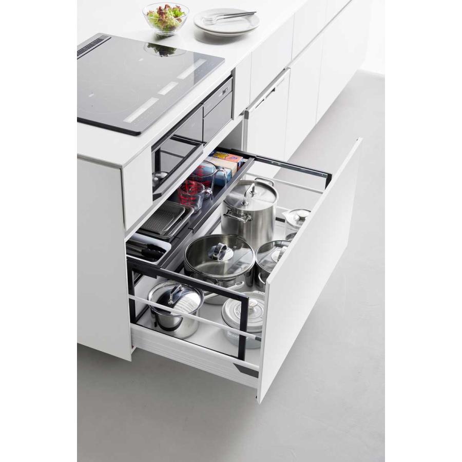 シンク下収納 tower タワー シンク下引き出し幅伸縮スライドラック D40 スチール製 シンク下ラック キッチン収納 山崎実業 正規品 10359 ブラック | tower | 04