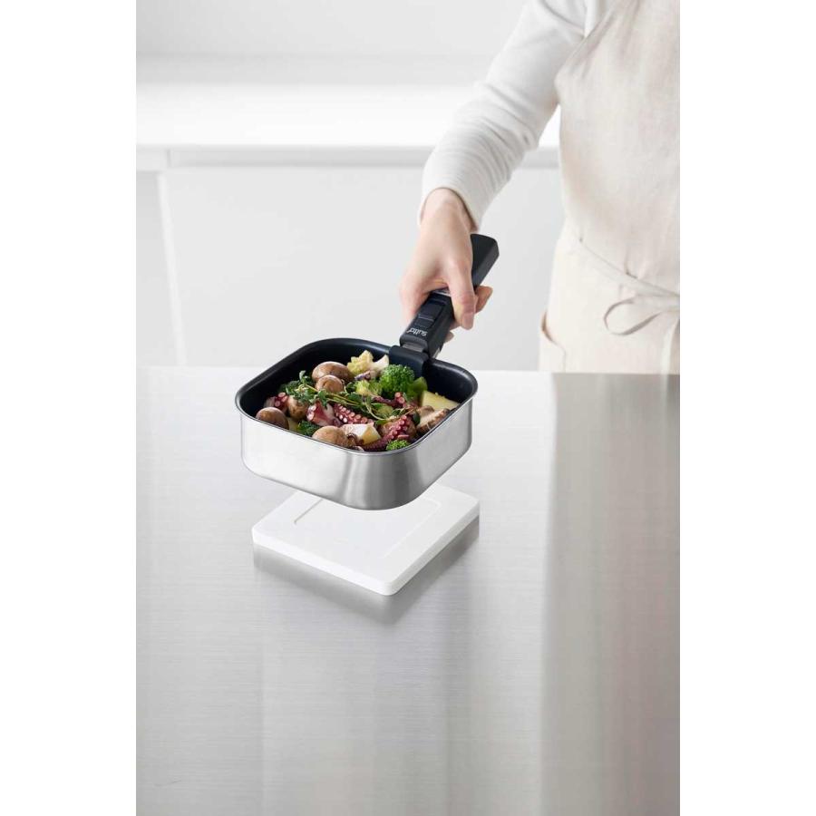 鍋敷き tower タワー マグネットシリコーン鍋敷き 角型 マグネット内蔵 シリコン製 山崎実業 正規品 10320 ホワイト | tower | 03