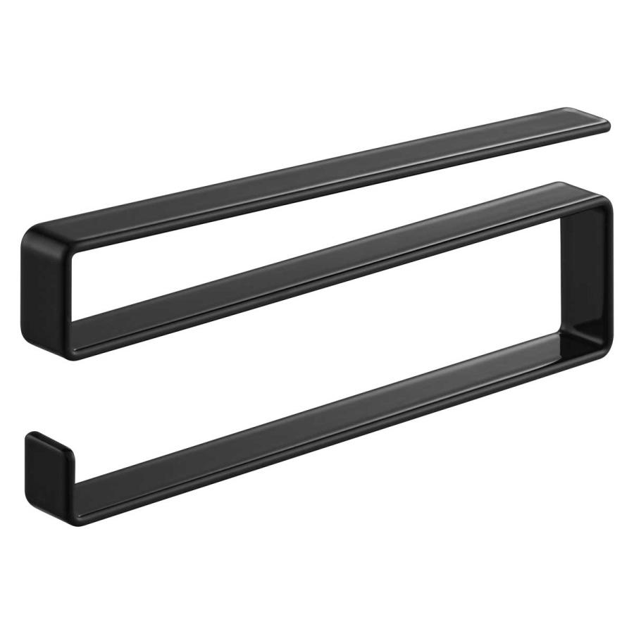 タオル掛け tower タワー 戸棚下タオルハンガー スリム キッチン収納 布巾ハンガー タオルバー 山崎実業 正規品 10502 ブラック | tower | 01