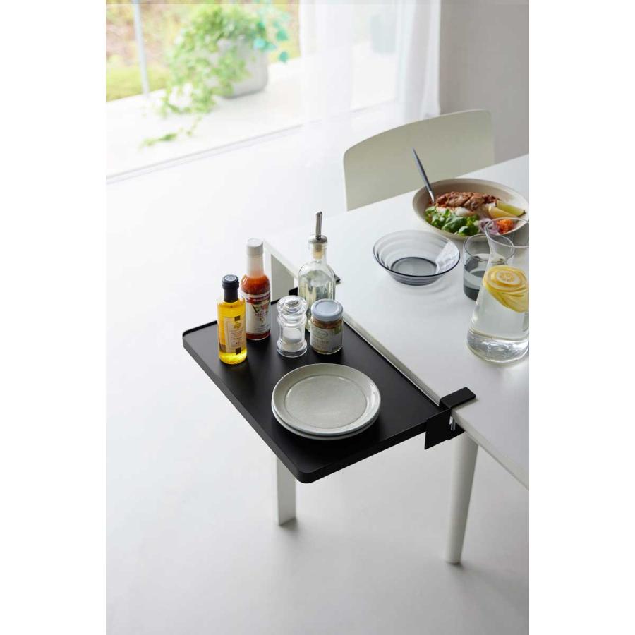 折りたたみ棚 tower タワー テーブル横折り畳み棚 スチール製 キッチン収納ラック 折り畳み棚 シェルフ 山崎実業 正規品 10524 ブラック | tower | 03