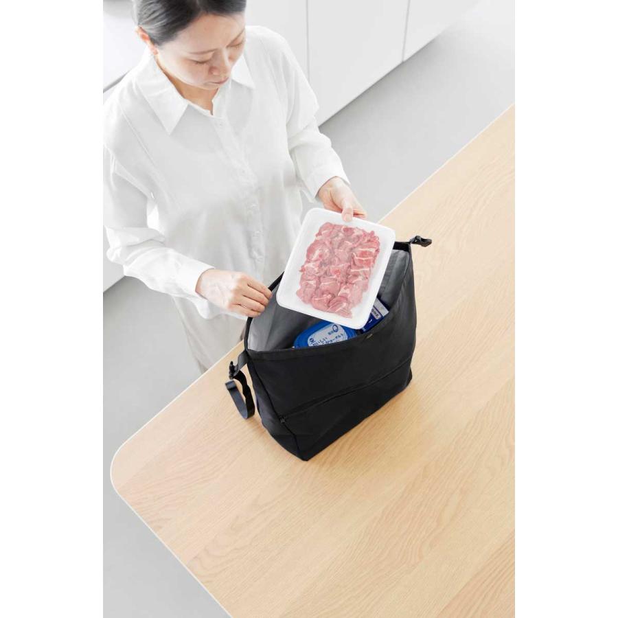 エコバッグ tower タワー 量によって調節できる保冷＆保温ショッピングエコバッグ 保冷保温機能付き 折りたたみ 山崎実業 正規品 10657 ブラック | tower | 02