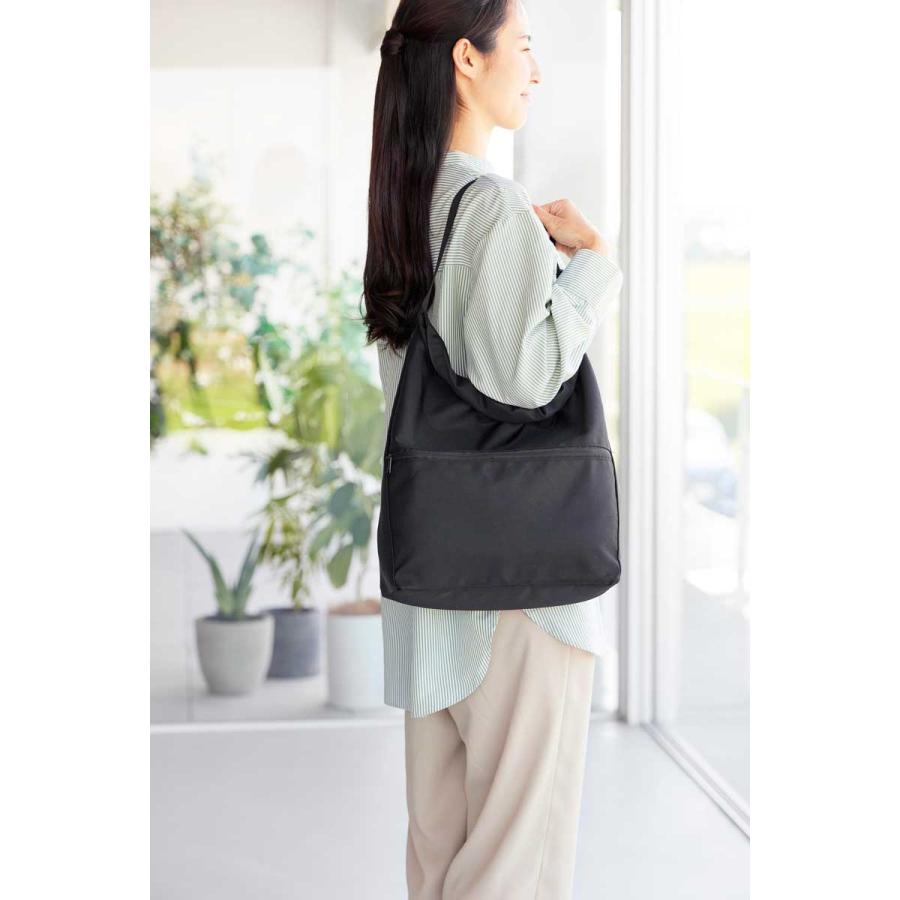 エコバッグ tower タワー 量によって調節できる保冷＆保温ショッピングエコバッグ 保冷保温機能付き 折りたたみ 山崎実業 正規品 10657 ブラック | tower | 04