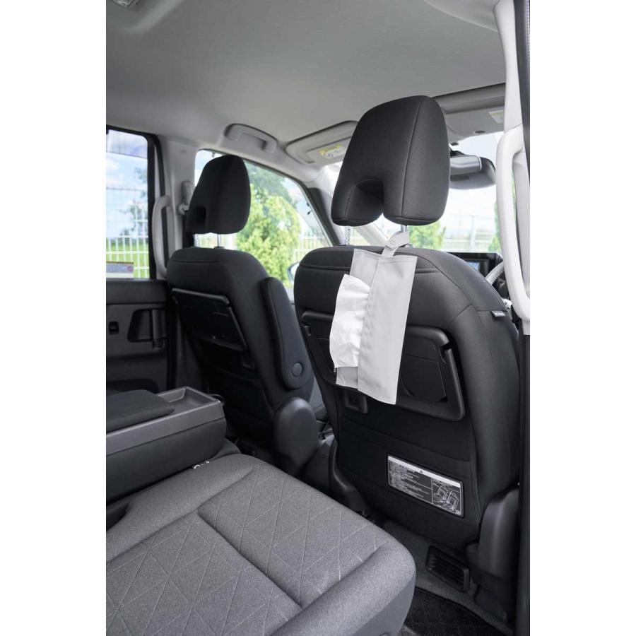 ティッシュケース tower タワー くず入れ付き折りたためる携帯ティッシュケース 引っ掛け 車内 ベビーカー ティッシュカバー 山崎実業 10735 ライトグレー | tower | 06