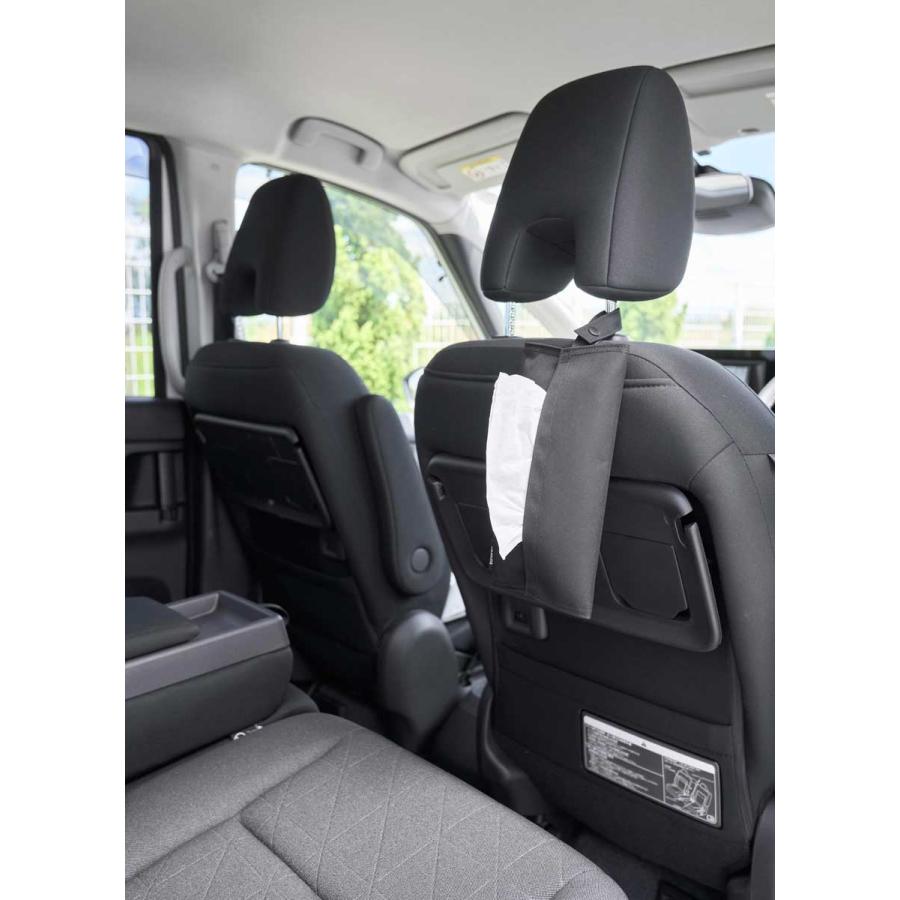 ティッシュケース tower タワー くず入れ付き折りたためる携帯ティッシュケース 引っ掛け 車内 ベビーカー ティッシュカバー 山崎実業 10735 ブラック | tower | 06