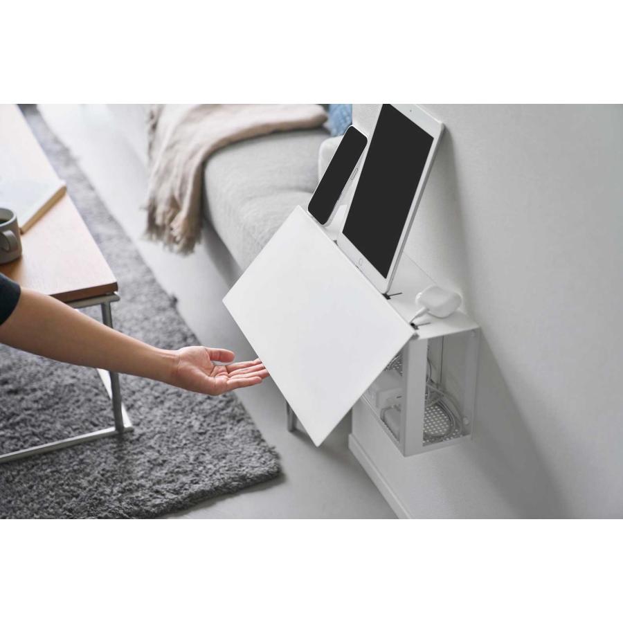 ケーブル収納ケース tower タワー コンセントごと隠せる壁付けケーブルラック コンセントカバー ケーブルボックス 配線整理 山崎実業 正規品 10785 ホワイト | tower | 04