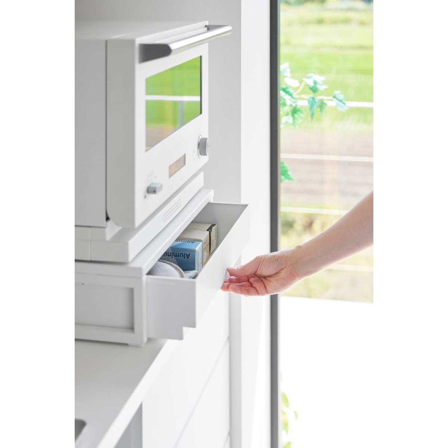 家電下ラック tower タワー 引き出し付きキッチン家電下ラック 2段 スチール キッチンラック 収納用品 山崎実業 正規品 10654 ホワイト | tower | 03