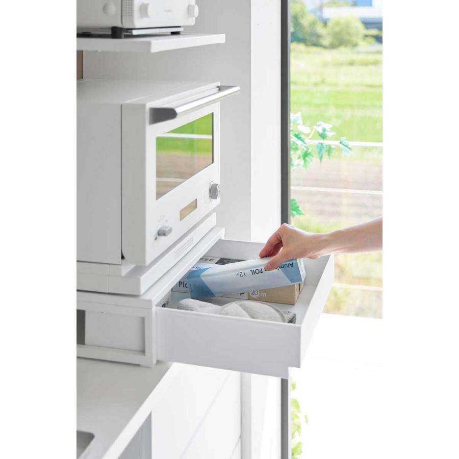 家電下ラック tower タワー 引き出し付きキッチン家電下ラック 2段 スチール キッチンラック 収納用品 山崎実業 正規品 10654 ホワイト | tower | 04