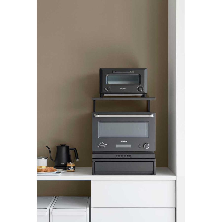家電下ラック tower タワー 引き出し付きキッチン家電下ラック 2段 スチール キッチンラック 収納用品 山崎実業 正規品 10655 ブラック | tower | 05