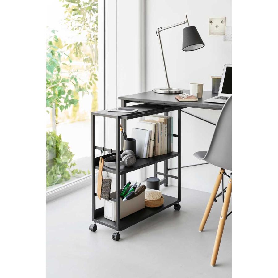 キッチンワゴン tower タワー ゴミ箱裏スリムワゴン キッチンワゴン スチール コンパクト キャスター付き キッチンラック 山崎実業 正規品 10766 ブラック | tower | 04