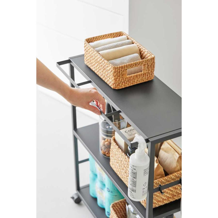 キッチンワゴン tower タワー ゴミ箱裏スリムワゴン キッチンワゴン スチール コンパクト キャスター付き キッチンラック 山崎実業 正規品 10766 ブラック | tower | 05