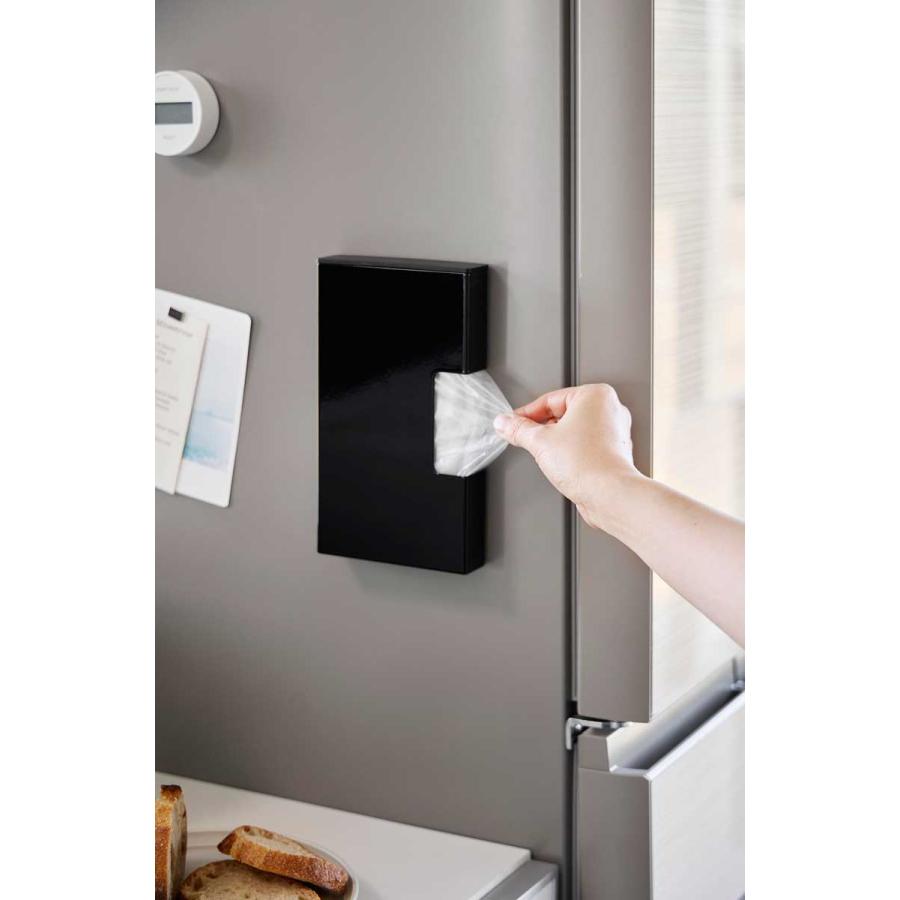 ポリ袋ストッカー tower タワー マグネットスリムポリ袋収納ホルダー S 冷蔵庫横 ポリ袋収納ケース 山崎実業 正規品 10510 ブラック | tower | 02