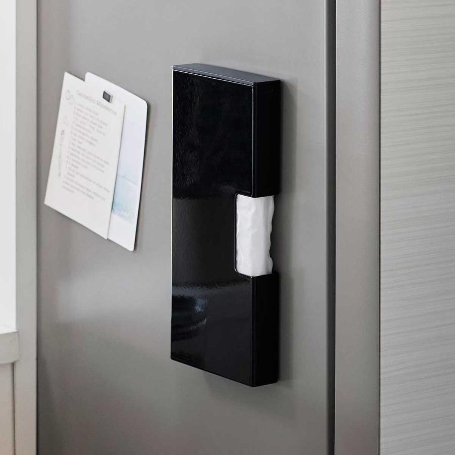 ポリ袋ストッカー tower タワー マグネットスリムポリ袋収納ホルダー M 冷蔵庫横 ポリ袋収納ケース 山崎実業 正規品 10512 ブラック | tower