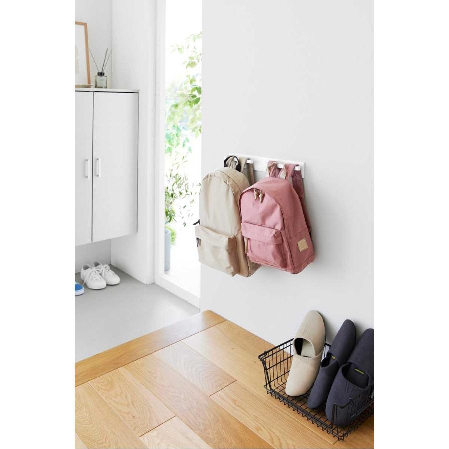 リュックハンガー tower タワー 壁付けリュックハンガー 横型 ランドセル バッグハンガー ハンガーラック 山崎実業 正規品 10577 ホワイト | tower | 03