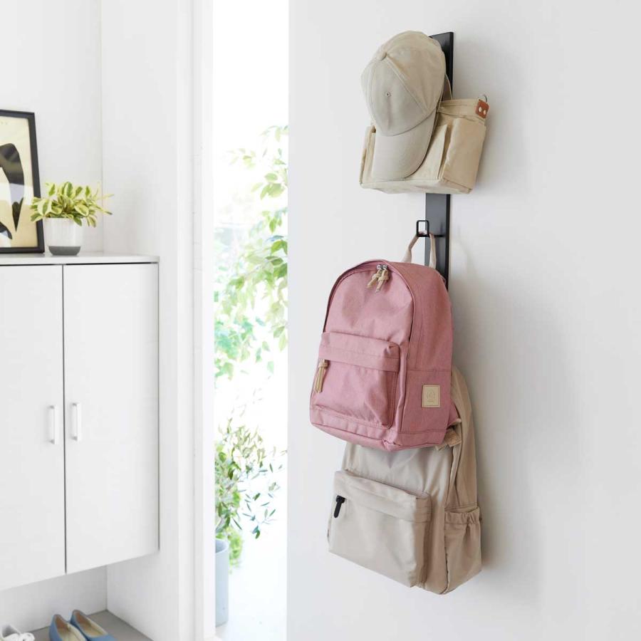 リュックハンガー tower タワー 壁付けリュックハンガー 縦型 ランドセル バッグハンガー ハンガーラック 山崎実業 正規品 10580 ブラック | tower