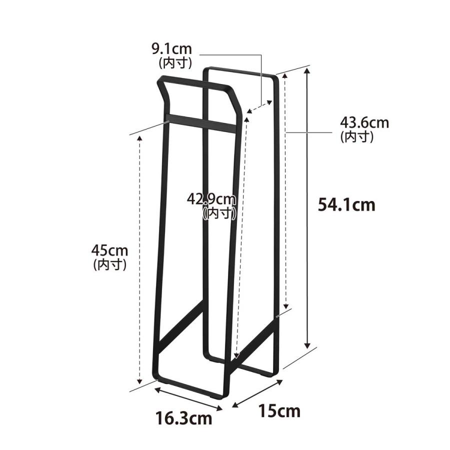 段ボール収納 tower タワー 持ち運べるダンボールストッカー スリム 取っ手付き 段ボールストッカー 山崎実業 正規品 10590 ブラック | tower | 06