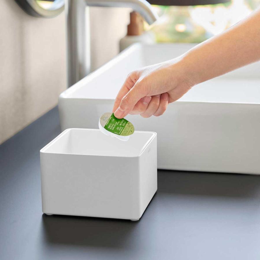 ゴミ箱 tower タワー インナーボックス付き洗面室用ゴミ箱 小さめ ミニサイズ 洗面台 ダストボックス ごみ箱 山崎実業 正規品 10709 ホワイト | tower