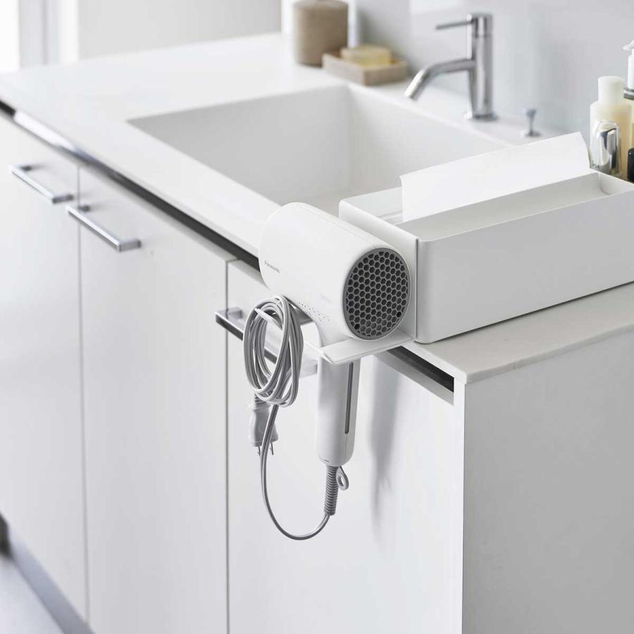 ドライヤーホルダー tower タワー ペーパータオルオーガナイザーシリーズドライヤーホルダー 洗面台収納 ドライヤー収納ラック 山崎実業 正規品 10739 ホワイト | tower