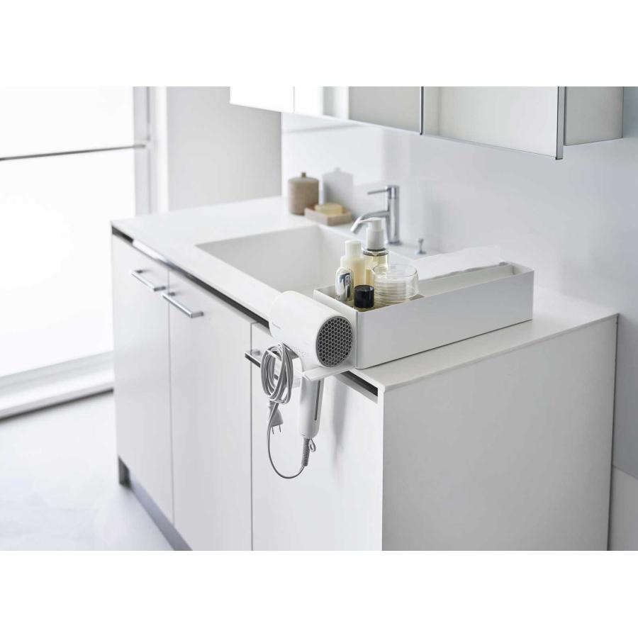 ドライヤーホルダー tower タワー ペーパータオルオーガナイザーシリーズドライヤーホルダー 洗面台収納 ドライヤー収納ラック 山崎実業 正規品 10739 ホワイト | tower | 02