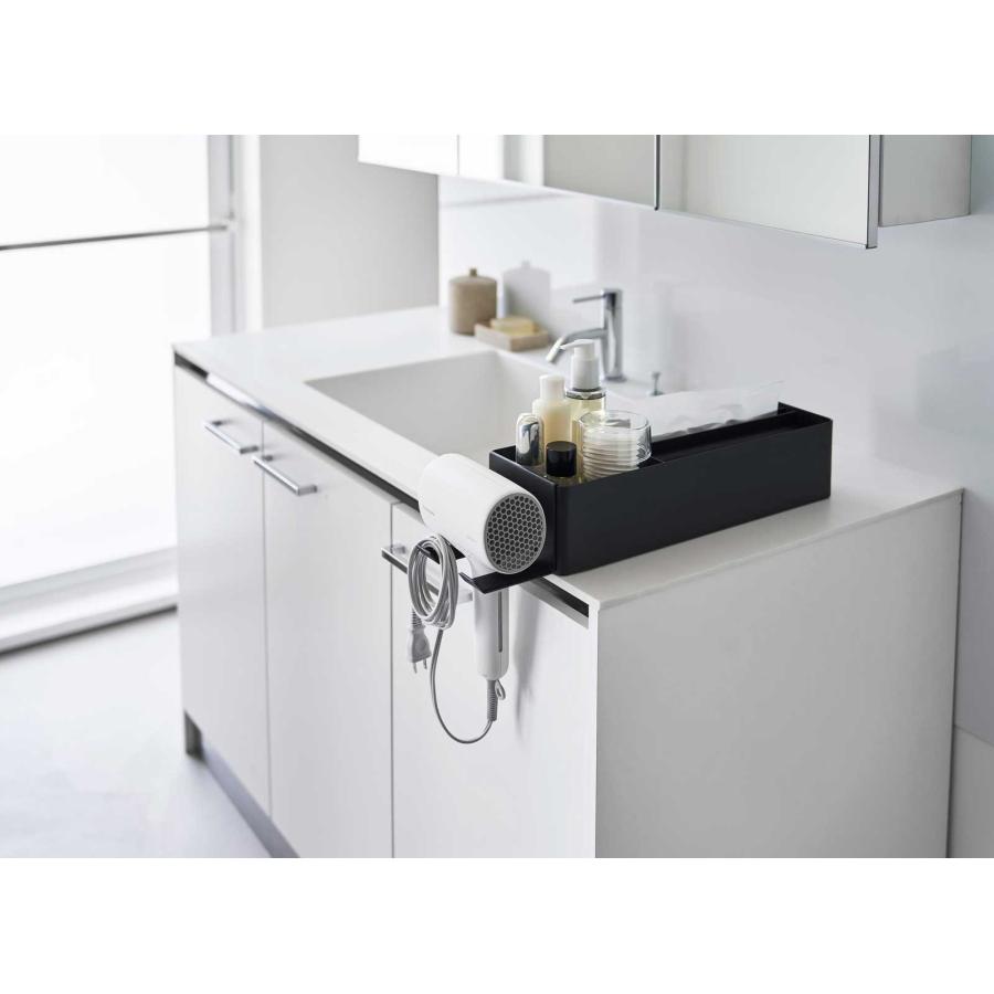 ドライヤーホルダー tower タワー ペーパータオルオーガナイザーシリーズドライヤーホルダー 洗面台収納 ドライヤー収納ラック 山崎実業 正規品 10740 ブラック | tower | 02