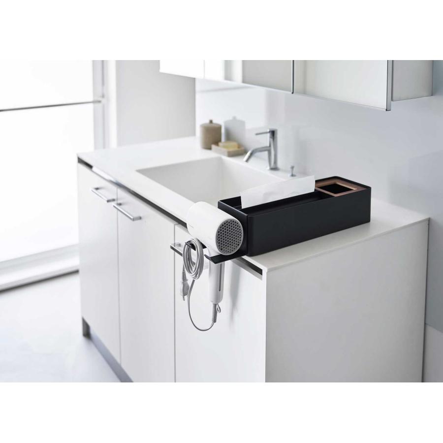 ドライヤーホルダー tower タワー ペーパータオルオーガナイザーシリーズドライヤーホルダー 洗面台収納 ドライヤー収納ラック 山崎実業 正規品 10740 ブラック | tower | 03