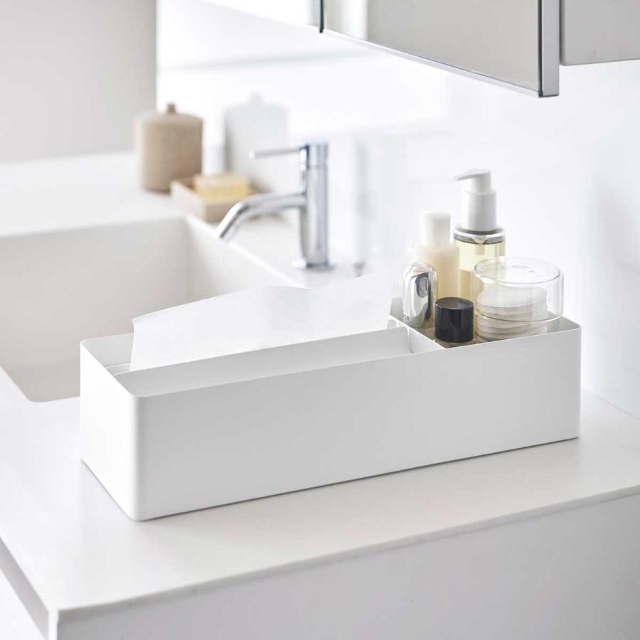 ペーパータオルホルダー tower タワー ペーパータオル＆バニティオーガナイザー 洗面台収納 ペーパータオルケース 山崎実業 正規品 10743 ホワイト | tower