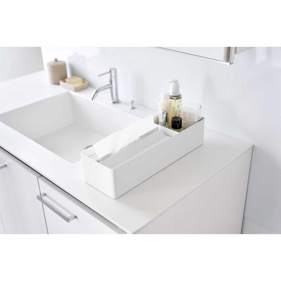 ペーパータオルホルダー tower タワー ペーパータオル＆バニティオーガナイザー 洗面台収納 ペーパータオルケース 山崎実業 正規品 10743 ホワイト | tower | 02